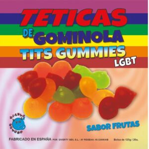 DIABLO GOLOSO – FRUIT SABOR GLITTER TITS GUMMY BOX 6 CORES E SABORES LGBT MADE IS SPAIN /es/pt/en/fr/it/