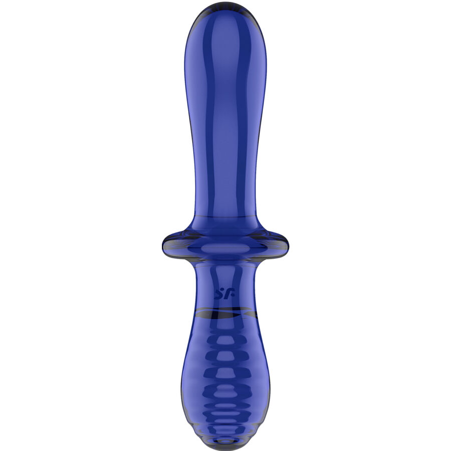 SATISFYER - DILDO DE CRISTAL DUPLO AZUL - Image 3