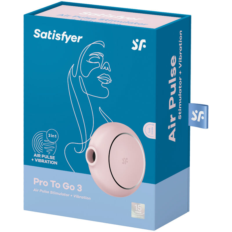SATISFYER - PRO TO GO 3 ESTIMULADOR E VIBRADOR DE PULSO DE AR DUPLO ROSA - Image 5