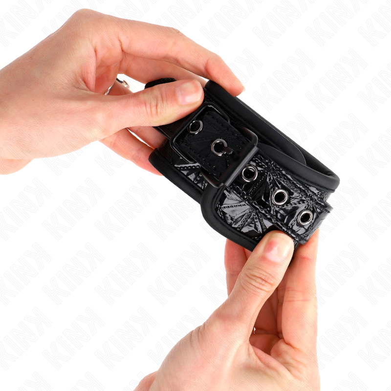 KINK - PULSO PADRÃO DIAMANTE PRETO AJUSTÁVEL 17-26 CM X 5,5 CM - Image 3