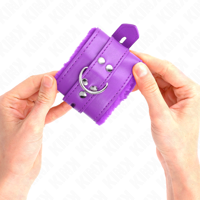 KINK - PULSO FORRO DE PELE COM FUROS QUADRADOS ROXO E CINTO ROXO AJUSTÁVEL 17-29 CM X 6 CM - Image 3
