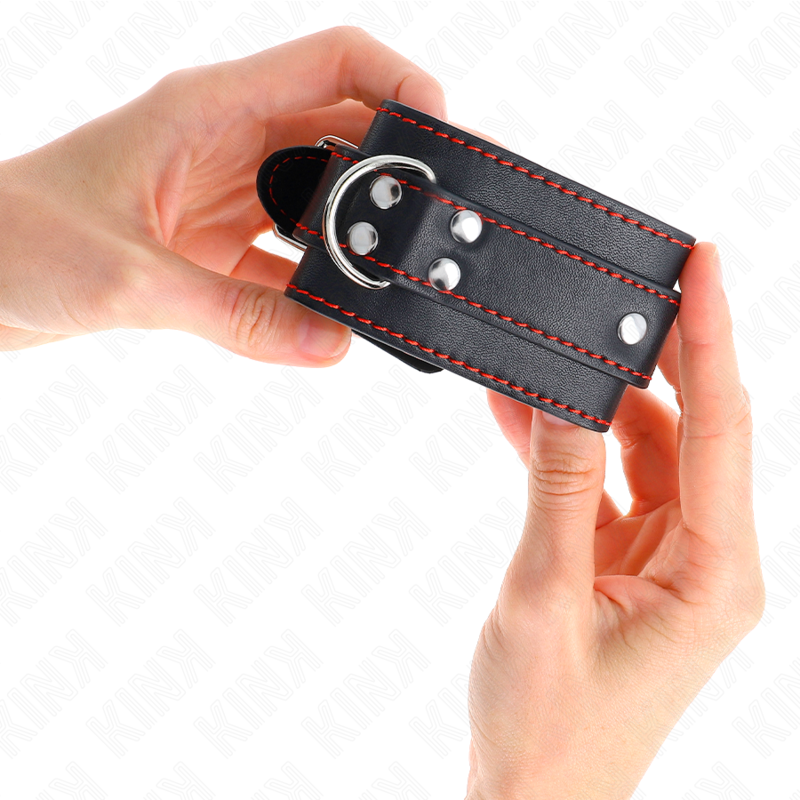 KINK - PUNHOS PRETOS COM FORRO VERMELHO AJUSTÁVEIS 20-28 CM X 5,5 CM - Image 4