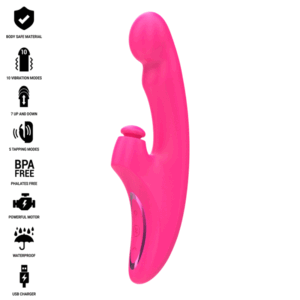 INTENSE – EMI VIBRADOR 13,5 CM MULTIFUNÇÃO 3 EM 1 10 VIBRAÇÕES ROSA