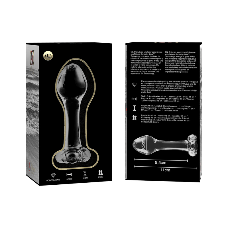 NEBULA SERIES BY IBIZA - MODELO 2 ANAL PLUG VIDRO BOROSILICADO TRANSPARENTE 11 CM -O- 3.5 CM - Image 5