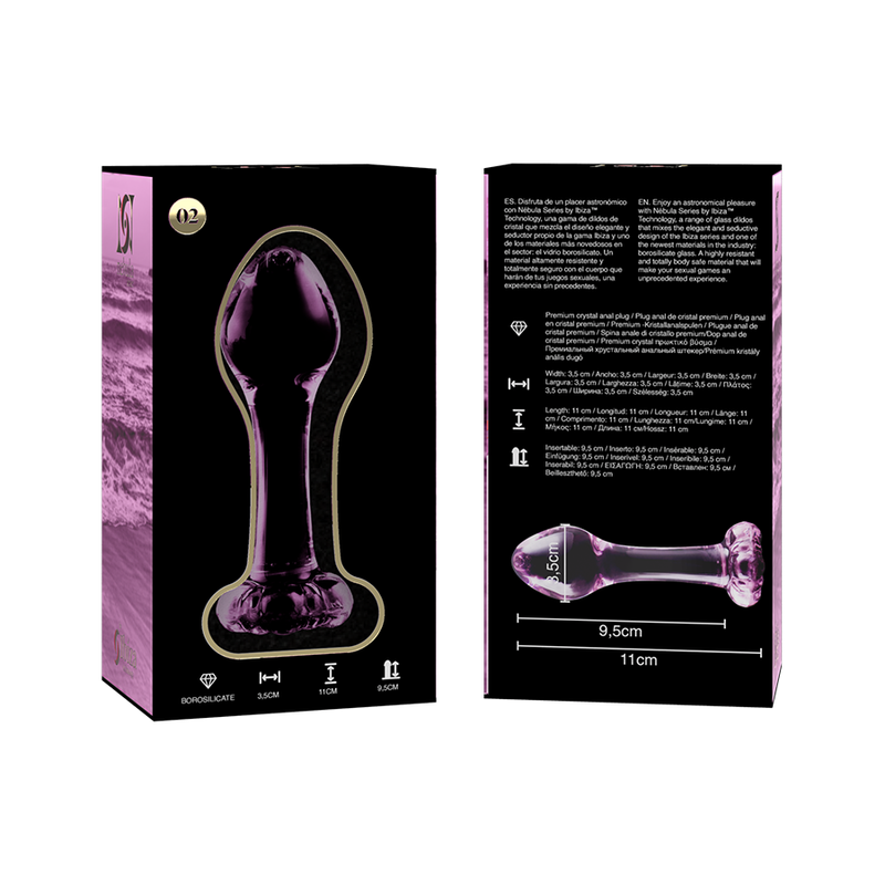 NEBULA SERIES BY IBIZA - MODELO 2 PLUG ANAL VIDRO BOROSILICADO ROSA 11 CM -O- 3.5 CM - Image 5
