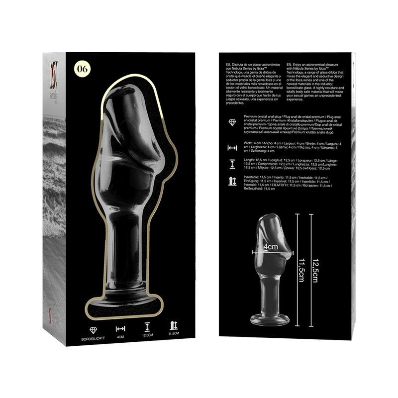 NEBULA SERIES BY IBIZA - MODELO 6 ANAL PLUG VIDRO BOROSILICADO TRANSPARENTE 12.5 CM -O- 4 CM - Image 5