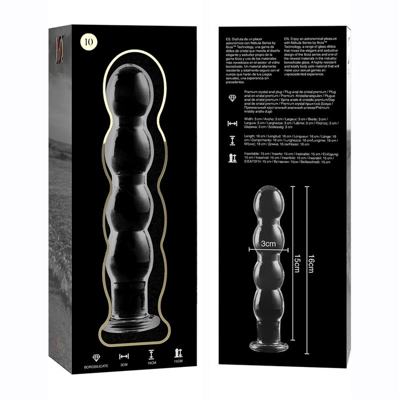 NEBULA SERIES BY IBIZA - MODELO 10 DILDO VIDRO BOROSILICADO TRANSPARENTE 16.5 CM -O- 3.5 CM - Image 5