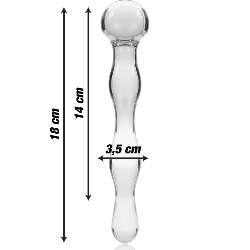 NEBULA SERIES BY IBIZA - MODELO 13 DILDO VIDRO BOROSILICADO TRANSPARENTE 18 CM -O- 3.5 CM - Image 2