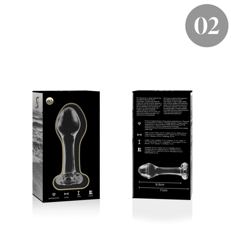 NEBULA SERIES BY IBIZA - MODELO 2 ANAL PLUG VIDRO BOROSILICADO TRANSPARENTE 11 CM -O- 3.5 CM - Image 3