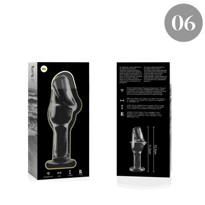 NEBULA SERIES BY IBIZA - MODELO 6 ANAL PLUG VIDRO BOROSILICADO TRANSPARENTE 12.5 CM -O- 4 CM - Image 3