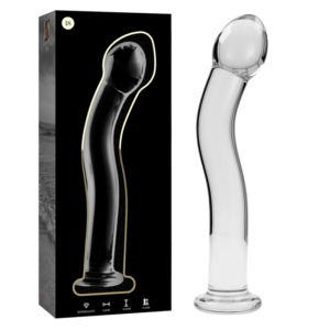 SÉRIE NEBULA BY IBIZA – MODELO 18 DILDO VIDRO BOROSILICADO TRANSPARENTE 18.5 CM -O- 3.5 CM