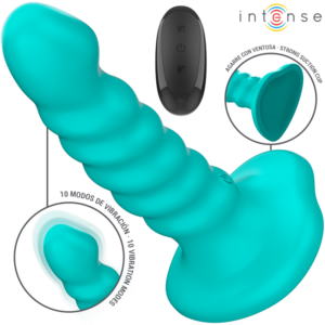 INTENSE – BUFFY VIBRADOR TAMANHO S DESIGN ESPIRAL 10 VIBRAÇÕES CONTROLE REMOTO AZUL