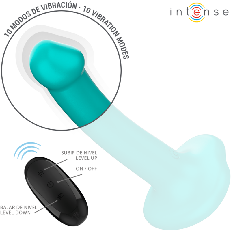 INTENSE - KATIE VIBRADOR COM VENTOSA 10 VIBRAÇÕES AZUL CONTROLE REMOTO - Image 3