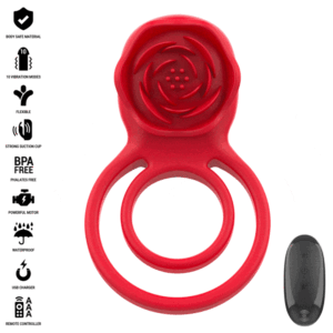 INTENSE – GAIL ESTIMULADOR ROSE 10 VIBRAÇÕES VERMELHO CONTROLE REMOTO