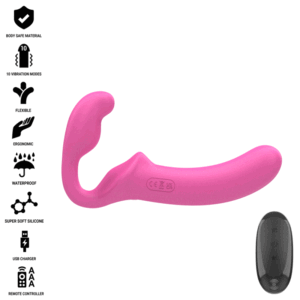 INTENSE – AMY DOUBLE VIBRATOR 20 CM ROSA CONTROLE REMOTO