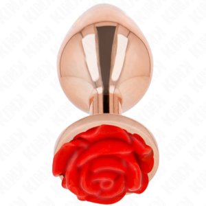 KINK – PLUG ANAL ROSA OURO COM ROSA VERMELHA L