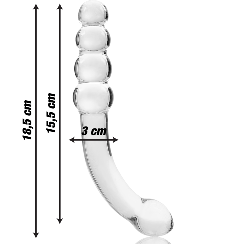 NEBULA SERIES BY IBIZA - MODELO 14 DILDO VIDRO BOROSILICADO TRANSPARENTE 18.5 CM -O- 3 CM - Image 2
