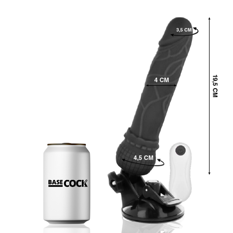 BASECOCK REALISTIC VIBRATOR REMOTE CONTROL PRETO 19,5 CM - Image 6