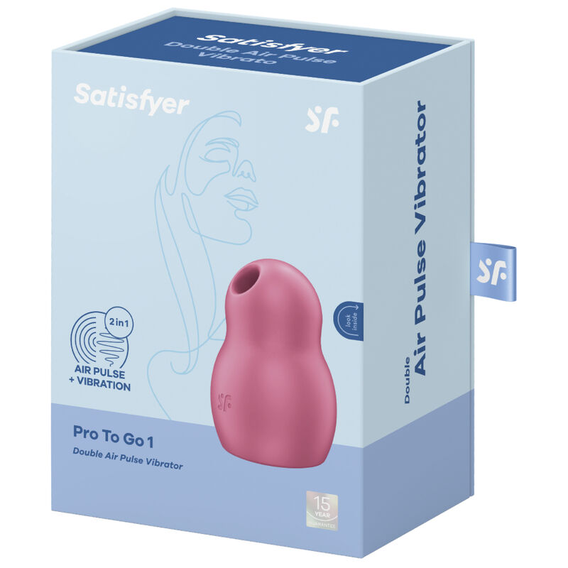 SATISFYER - PRO TO GO 1 ESTIMULADOR E VIBRADOR DE PULSO DE AR DUPLO AZUL - Image 8