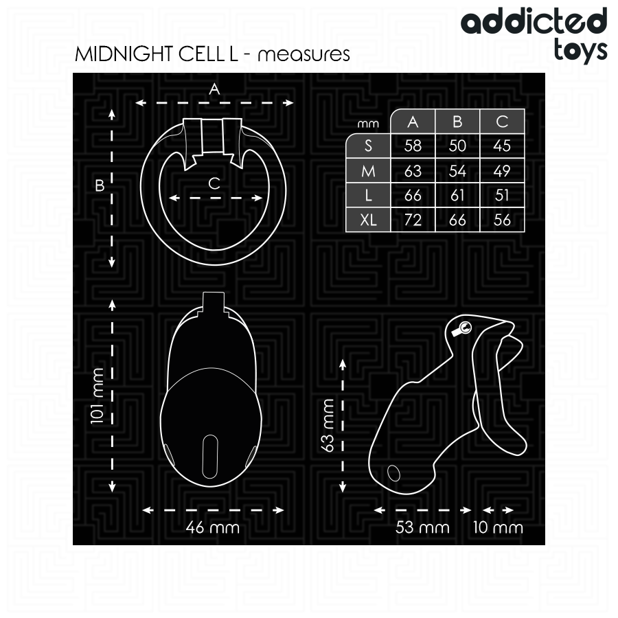 ADDICTED TOYS LOCKED - GAIOLA DE PÊNIS CELL MINDNIGHT TAMANHO L - Image 5