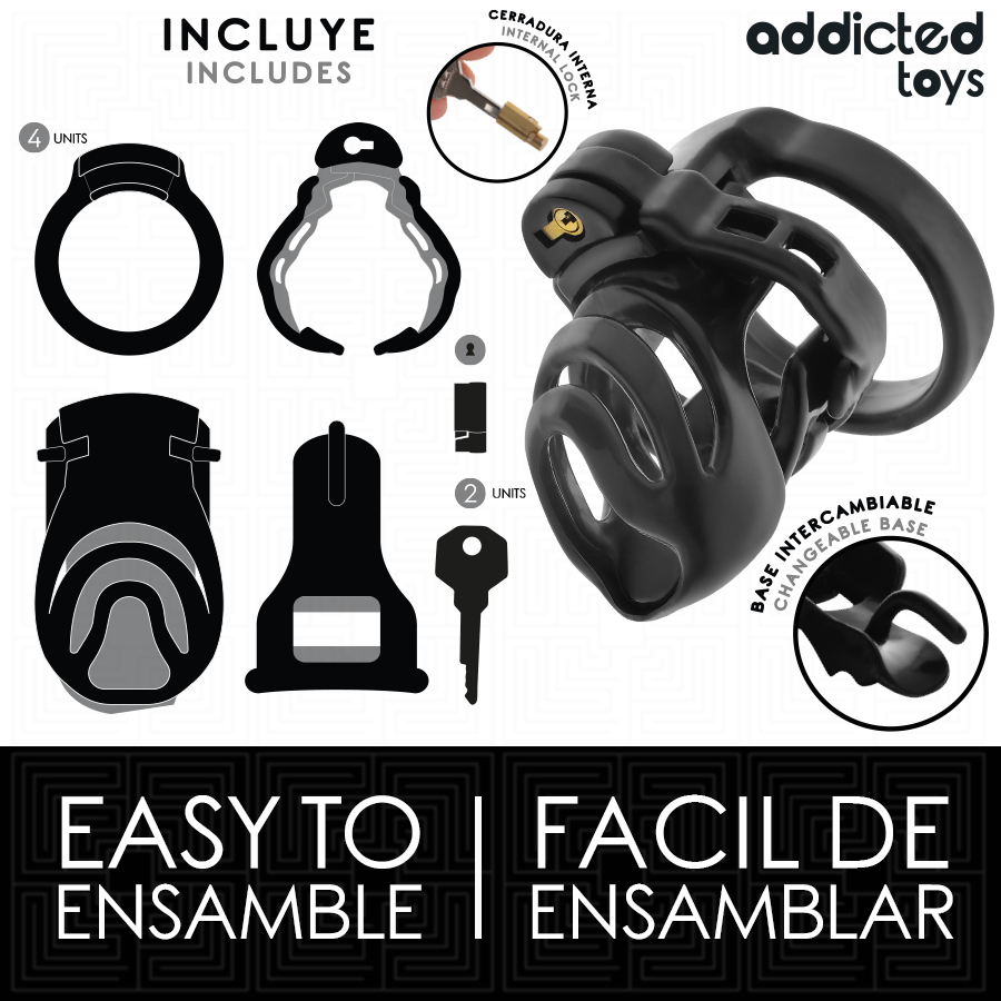 ADDICTED TOYS LOCKED - GAIOLA PARA PÊNIS COM TRAVA ETERNA 9 CM - Image 4