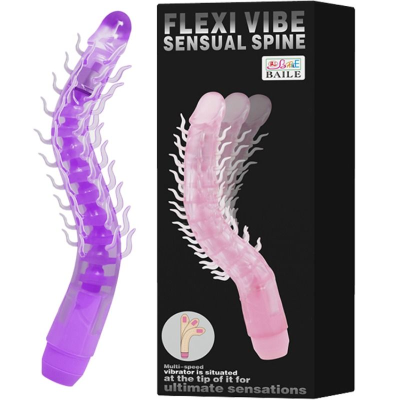 BAILE - FLEXI VIBE SENSUAL SPINE DILDO VIBRATÓRIO DOBRVEL LILAL 23.5 CM - Image 3