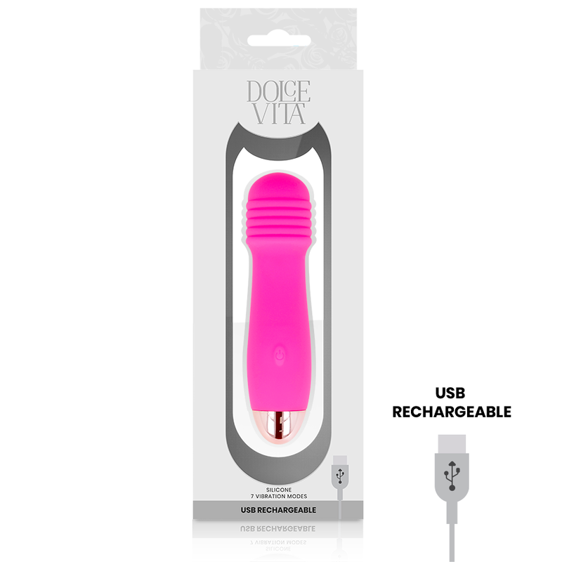 DOLCE VITA - VIBRADOR RECARREGÁVEL DE TRÊS VELOCIDADES PINK 7 - Image 3