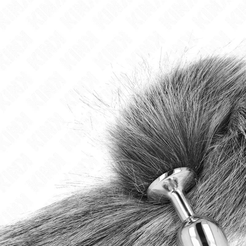 KINK - PLUG ANAL TAMANHO S 7 X 3 CM COM CAUDA SINTÉTICA 40 CM CINZA - Image 4