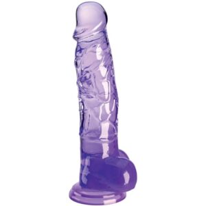 KING COCK – CLEAR PÊNIS REALÍSTICO COM BOLAS 16.5 CM ROXO