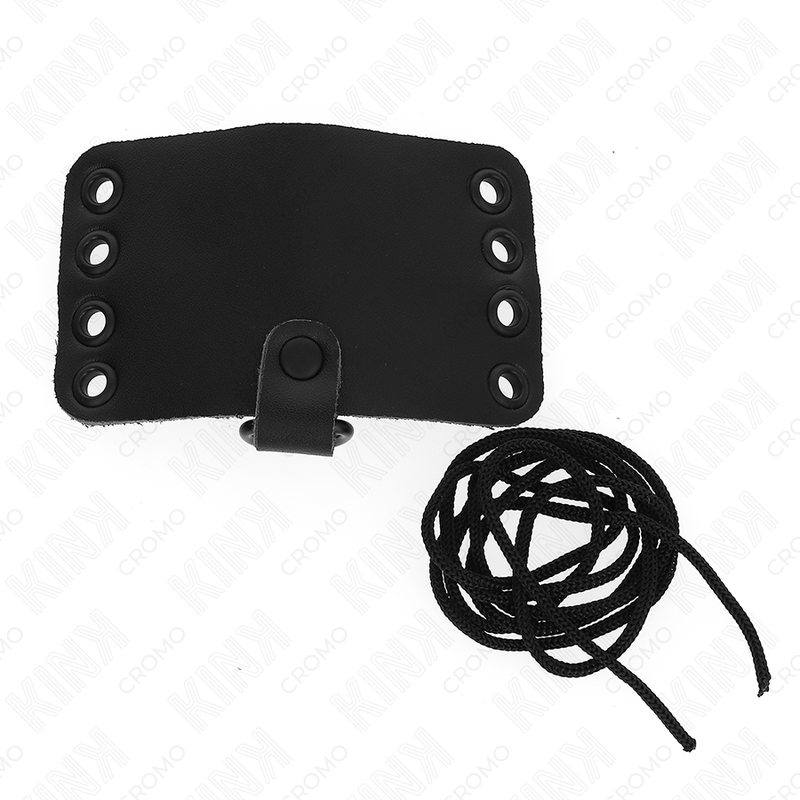 KINK - ANEL DE COURO PARA PÊNIS COM FECHO DE RENDA E CADARÇOS - Image 3