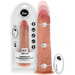 COCK MILLER – DILDO HIPER-REALISTA COM VENTOSA E IMPULSÃO COM CONTROLE REMOTO 21,5 CM
