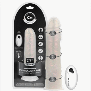 COCK MILLER – DILDO COM VENTOSA, LUZES E VIBRAÇÃO COM CONTROLE REMOTO BRANCO 19,5 CM