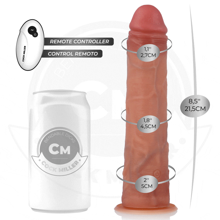 COCK MILLER - DILDO REALISTA COM VENTOSA E VIBRAÇÃO COM CONTROLE REMOTO 21,5 CM - Image 2