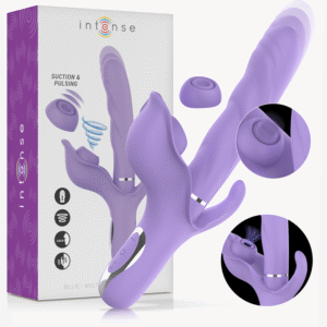 INTENSE – VIBRADOR MULTIFUNCIONAL RECARREGÁVEL BILLIE ESTIMULANDO ONDAS COM BOTÃO ROXO
