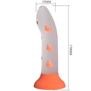 PRETTY LOVE – DILDO MÁGICO NIGHTFALL SEM VIBRAÇÃO LUMINOSO LARANJA