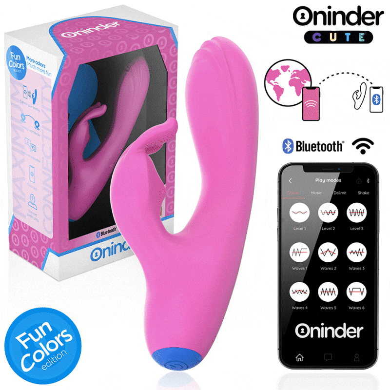 ONINDER CUTE - VIBRADOR LOVE BUNNY PARA PONTO G E CLITÓRIS - APLICATIVO MUNDIAL GRATUITO - Image 2