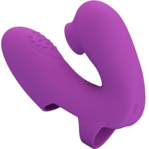 PRETTY LOVE – VIBRADOR DE DEDO ATHENA COM ESTIMULADOR DE CLITÓRIS ROXO