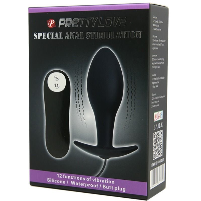 PRETTY LOVE - PLUG ANAL NCORA FORMA SILICONE 12 MODOS DE VIBRAO PRETO - Image 3