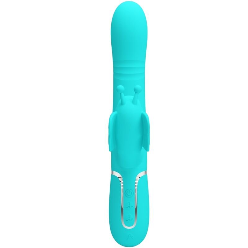 PRETTY LOVE - VIBRADOR COELHO MULTIFUNÇÕES 4 EM 1 BUTTERFLY AQUA VERDE - Image 2