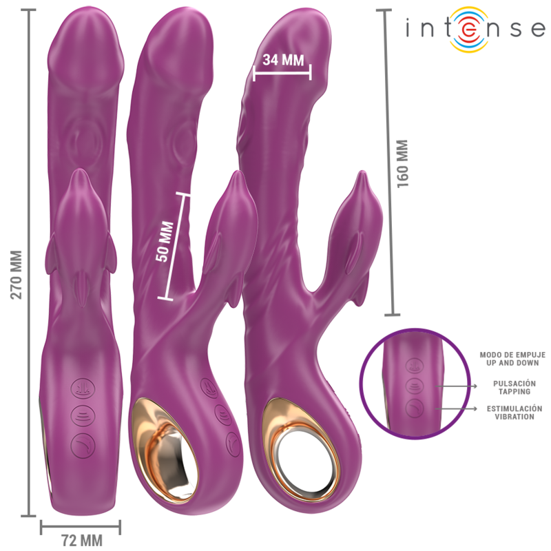 INTENSE - VIBRADOR MULTIFUNCIONAL HALLE COM LÍNGUA ESTIMULANTE DE GOLFINHOS ROXO - Image 3