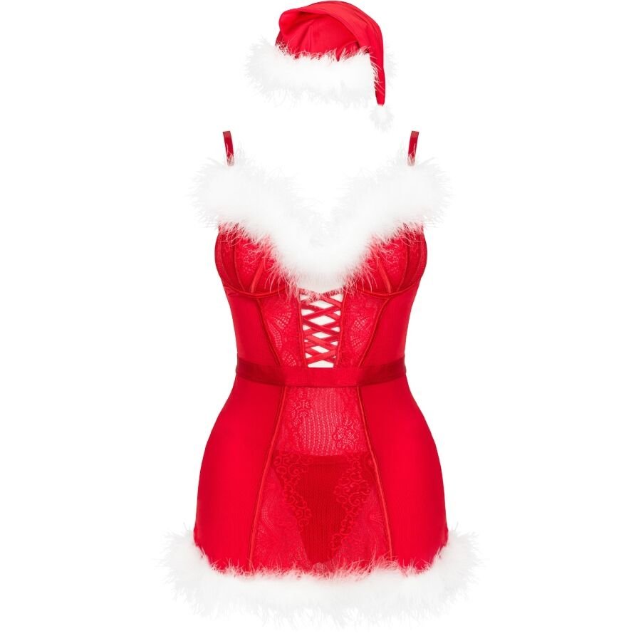 LIVCO CORSETTI FASHION - AGETHE LC 90607 CAMISOLA + CALCINHA FIO DENTAL + CHAPÉU DE NATAL TAMANHO L/XL - Image 4