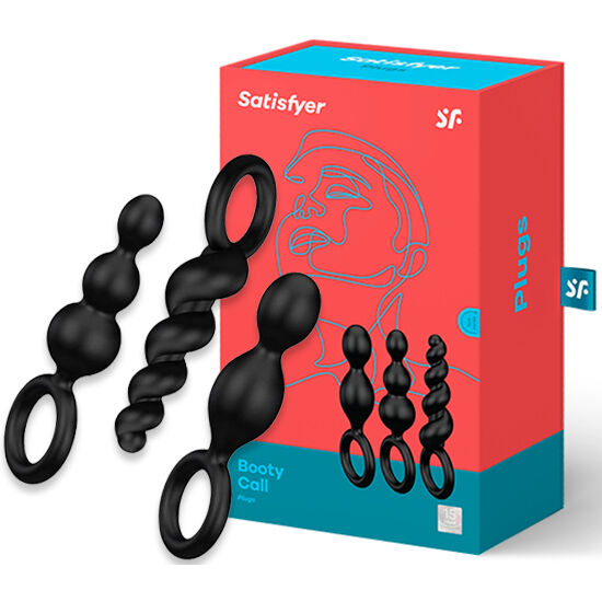 SATISFYER - CONJUNTO DE PLUGS ANAIS 3 PCS PRETO - Image 2