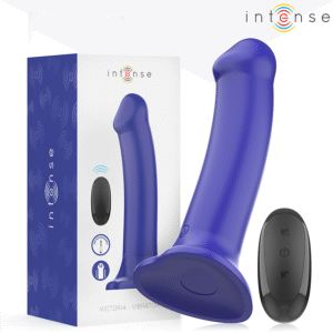 INTENSE – VIBRADOR VICTORIA COM VENTOSA 10 VIBRAÇÕES AZUL ESCURO CONTROLE REMOTO