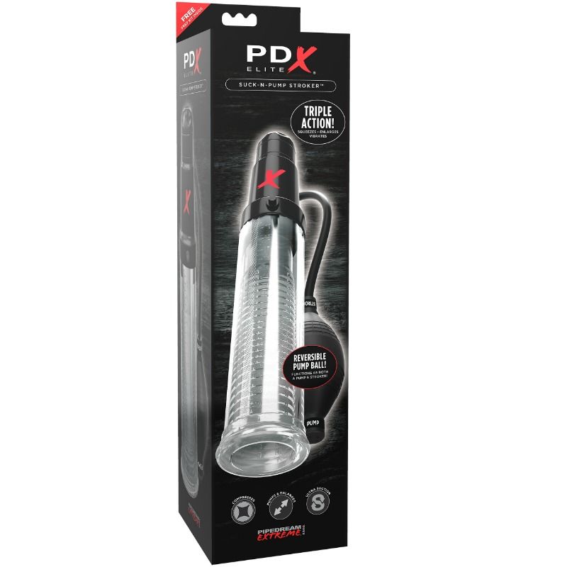 PDX ELITE - SUCK N PUMP STROKER MASTURBADOR VIBRANTE BOMBA DE SUCÇÃO - Image 4