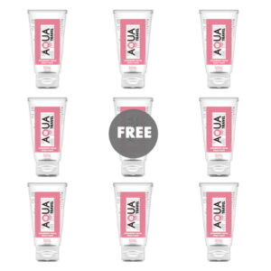 AQUA TRAVEL – LUBRIFICANTE À BASE DE ÁGUA COM SABOR DE CREME DE MORANGO AQUA TRAVEL – 50 ML 8+1 GRÁTIS