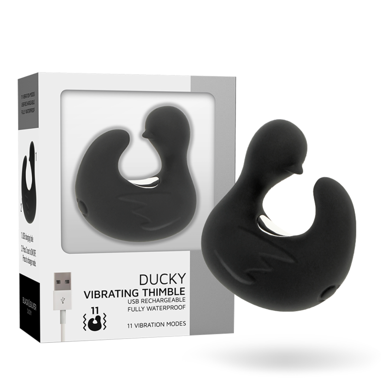 BLACK&SILVER - DEDAL DE PATO ESTIMULANTE DE SILICONE RECARREGÁVEL DUCKYMANIA - Image 2