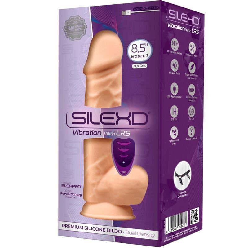 SILEXD - MODELO 1 VIBRADOR DE PÊNIS REALÍSTICO SILICONE PREMIUM SILEXPAN CONTROLE REMOTO 21.8 CM - Image 3