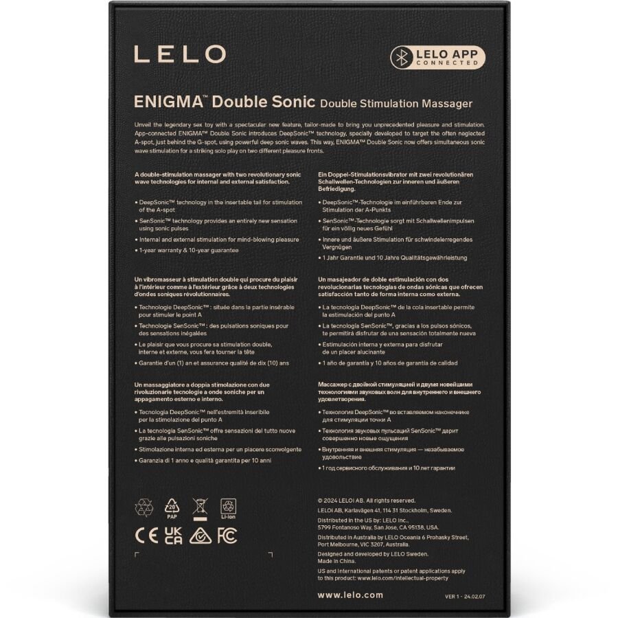 LELO - ENIGMA DUPLO VIBRADOR SÔNICO PONTO G PRETO - Image 5