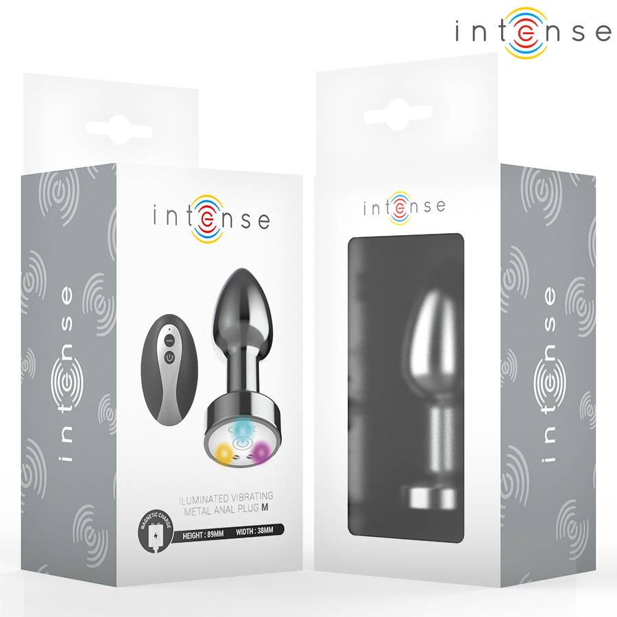 INTENSE - PLUG ANAL DE METAL VIBRANTE COM LUZES LED E CONTROLE REMOTO - TAMANHO M - Image 3
