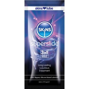 SKINS – SUPERSLIDE LUBRIFICANTE À BASE DE SILICONE, DOSE ÚNICA DE 5 ML